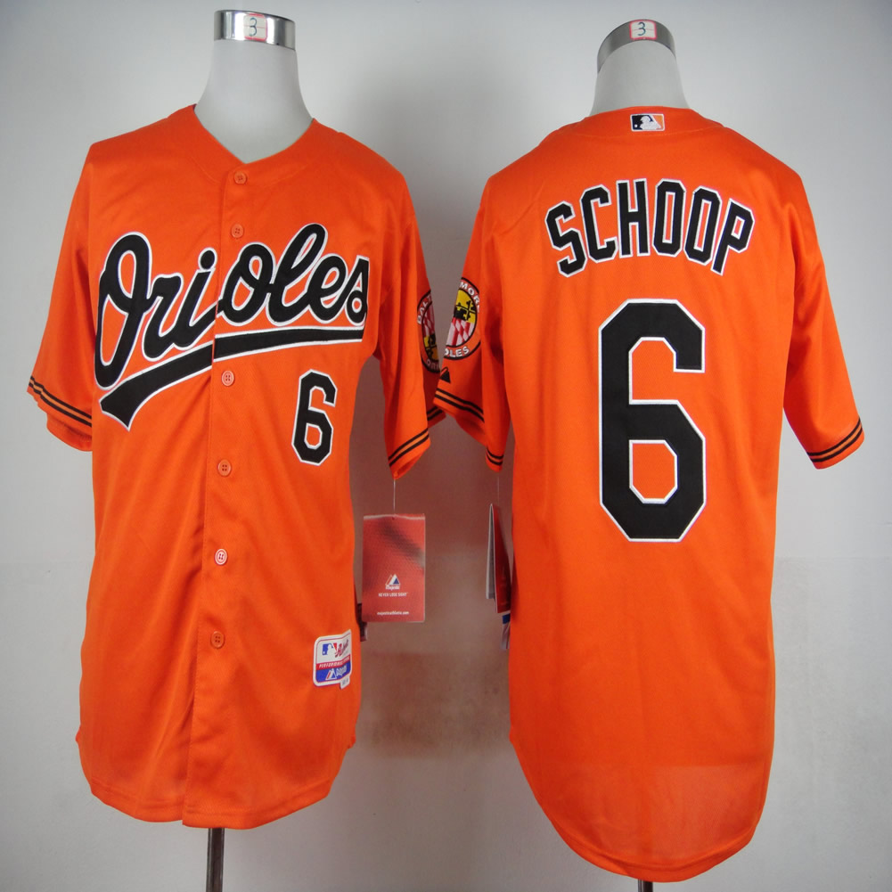 Men Baltimore Orioles 6 Schoop Orange MLB Jerseys